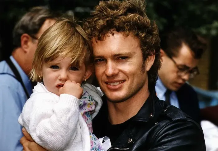 Framed Print : Craig MClachlan Actor with Alicia his youngest fan Disneyworld 93 appeal