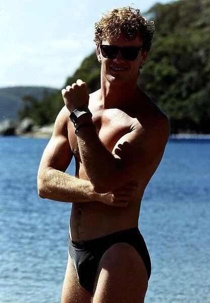 Craig McLachlan actor and singer posing in swimming trunks Dbase A©Mirrorpix