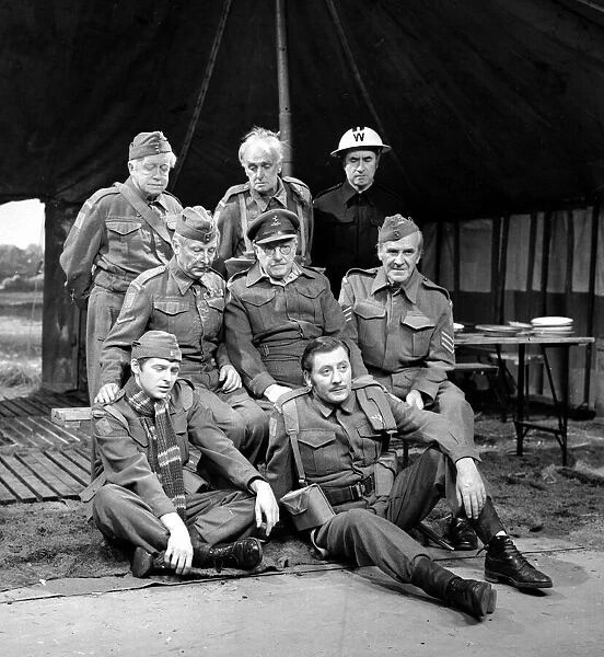 The crew of the BBC television series Dads Army pose for a group photograph