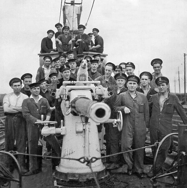 The crew of HMS Seadog seen here at their Northern depot 31st July 1944