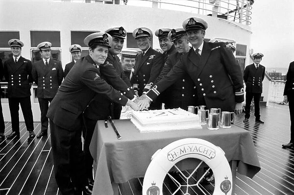 The crew of the Royal Yacht Britannia celebrate the crafts 21st Birthday