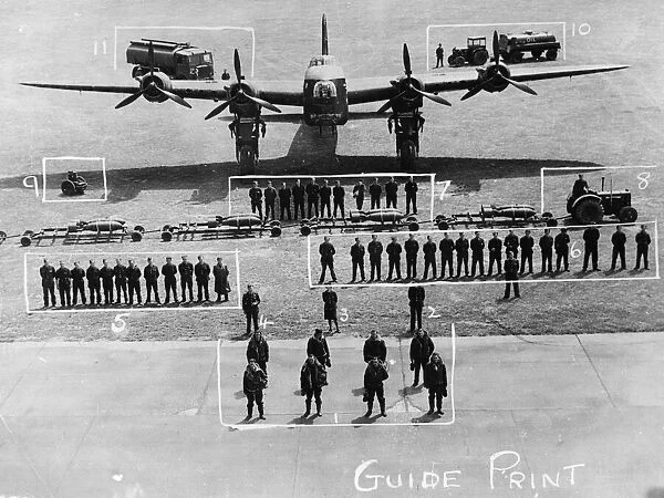 Crew and staff involved in the operations of an RAF Sterling Bomber