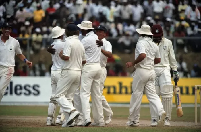 Framed Print : Cricket 1st Test. West Indies v. England. February 1990 90-1173A-112
