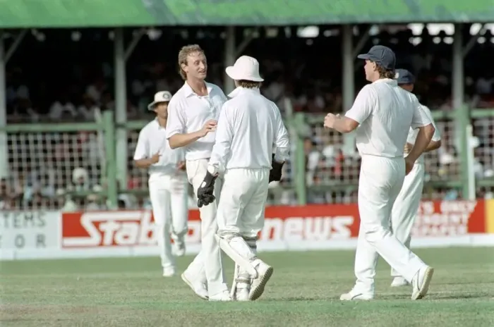 Framed Print : Cricket 5th Test. West Indies v. England. April 1990 90-2286-008 Antigua Recreation Framed Print : Cricket 5th Test. West Indies v. England. April 1990 90-2286-008 Antigua Recreation