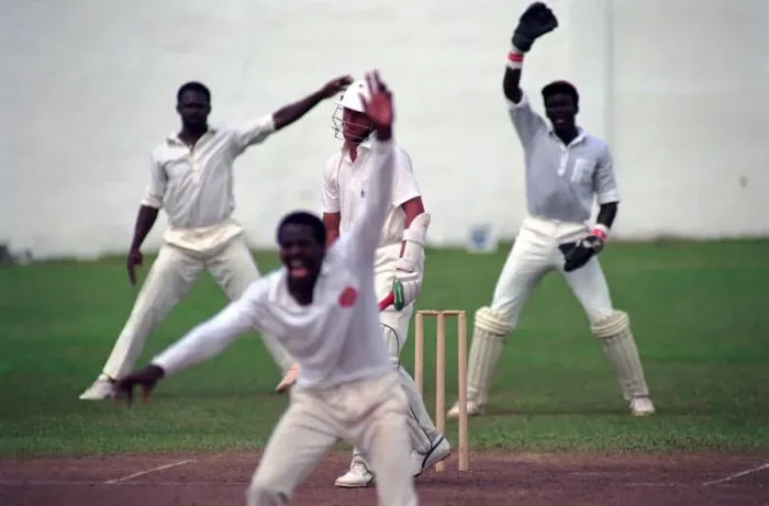 Framed Print : Cricket. England v. Windward Island. March 1990 90-1308A-082 Framed Print : Cricket. England v. Windward Island. March 1990 90-1308A-082