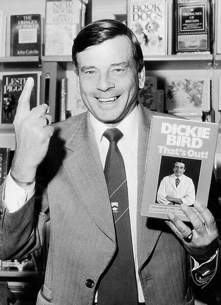 Cricket umpire Harold 'Dickie'Bird at a book signing in Birmingham