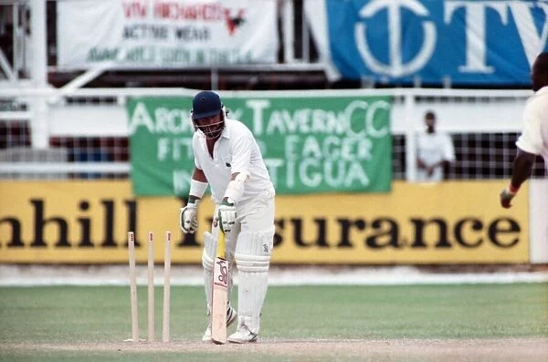 Cricket. West Indies v. England. May 1990 90-2766-036 Local Caption Allan Lamb