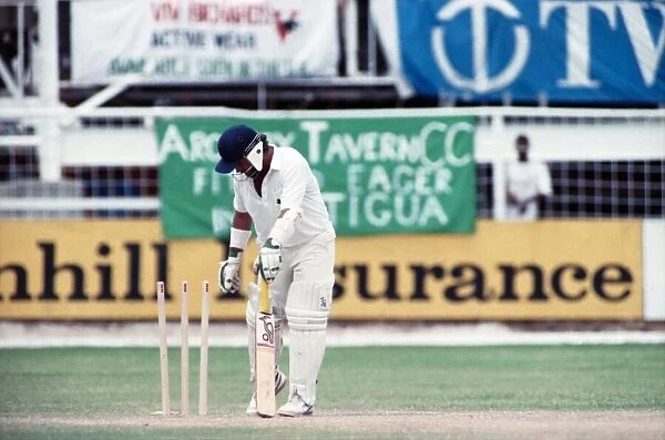 Cricket. West Indies v. England. May 1990 90-2766-037 Local Caption Allan Lamb