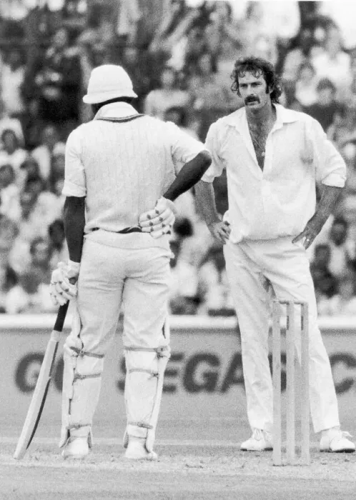 Framed Print : Cricket World Cup 1975. Australias Dennis Lilley stares at West Indies opener