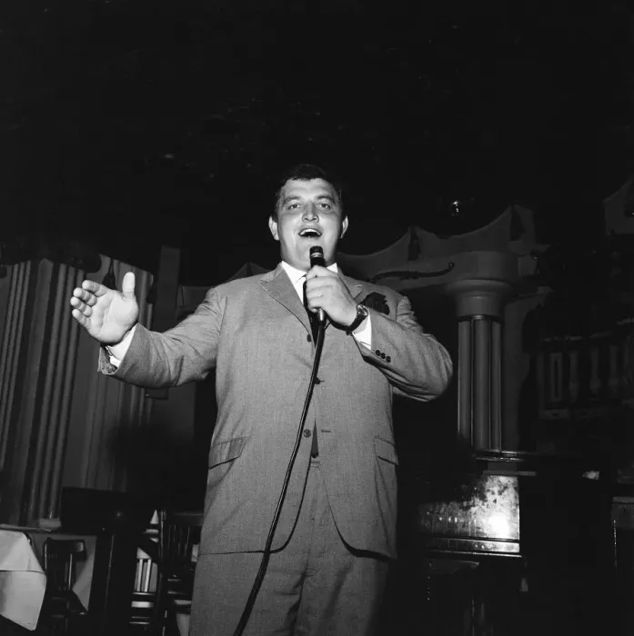 Framed Print : Cricketer Colin Milburn singing at the Astor Club, Mayfair. 30th April 1967