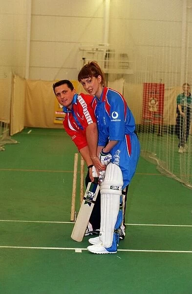 Cricketer Darren Gough March 1999 with Mirror Reporter Carole Aye Maung