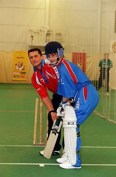 Cricketer Darren Gough March 1999 with Mirror Reporter Carole Aye Maung