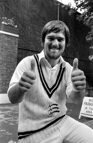 Cricketer Mike Gatting gives thumbs up. June 1980