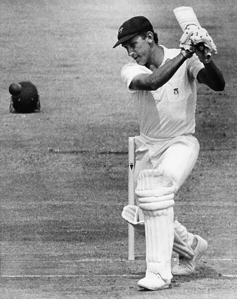 Cricketer. Yorkshire old boy Bill Athey crashes Fletcher for 4. July 1984 P017256