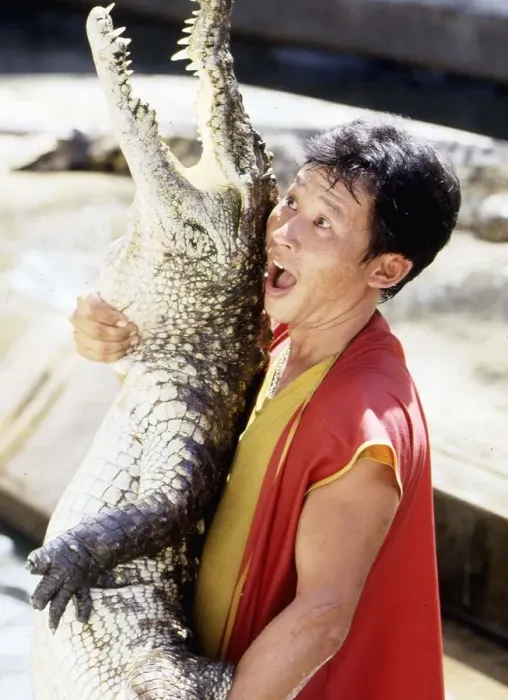 Framed Print : Crocodile Wrestling in Bangkok, Thailand. One of the many Framed Print : Crocodile Wrestling in Bangkok, Thailand. One of the many