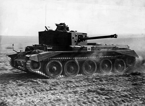 A Cromwell tank being tested in Britain. July 1944