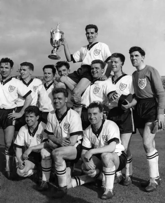 Framed Print : Crook Town win F. A. Amateur Cup. A. Steward, Captain of crook town being chaired by Framed Print : Crook Town win F. A. Amateur Cup. A. Steward, Captain of crook town being chaired by