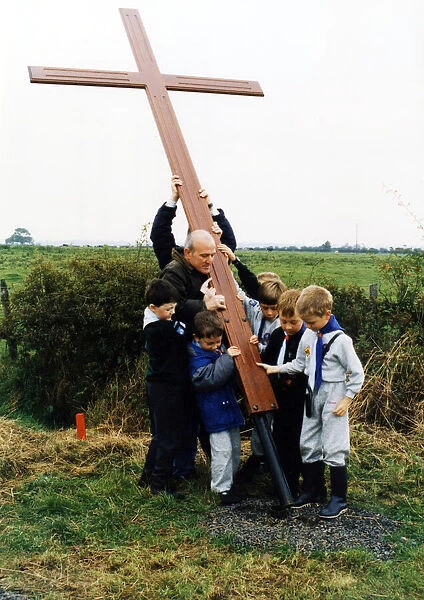 A cross is raised on the site of the new church of St Francis of Assisi at Ingleby