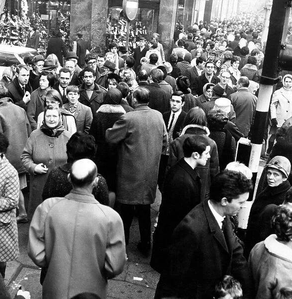 A crowded scene of shoppers at Church Street, one of Liverpools shopping areas