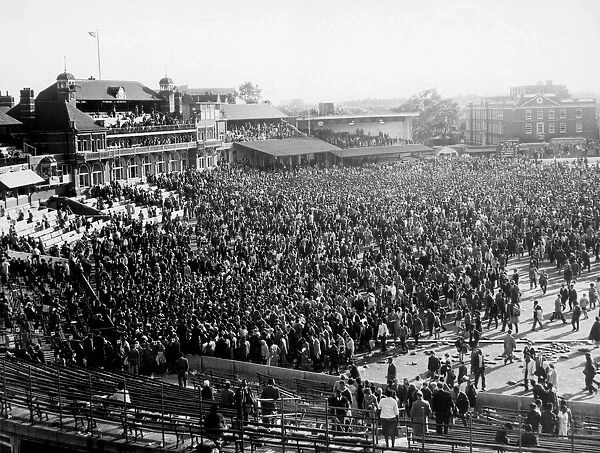 Crowds invade the pitch at The Oval, Kennington after The West Indies beat England