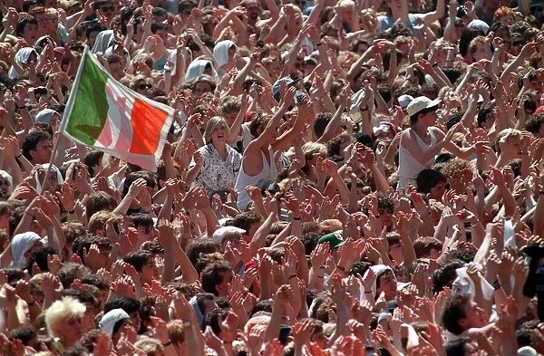 Crowds at the Live Aid Concert at Wembley 1985