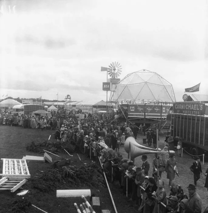 Framed Print : Crowds at the Royal Agricultural Show in Newcastle gather around the show ring Framed Print : Crowds at the Royal Agricultural Show in Newcastle gather around the show ring