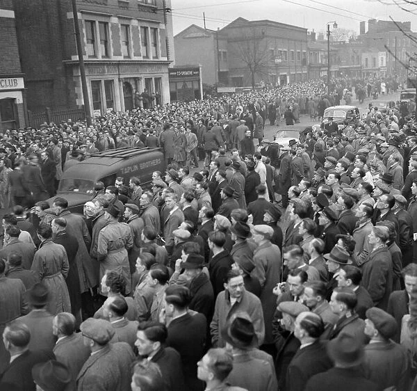 Crowds at Tottenham for cup tie tickets. 15th January 1950