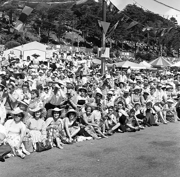 Crowds watching the Jersey Flower Show, Jersey, Channel Islands, 5th August 1958
