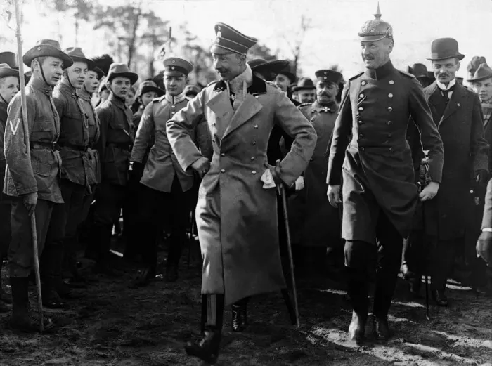 Framed Print : Crown Prince of Germany seen here reviewing troops at the beginning of the First World Framed Print : Crown Prince of Germany seen here reviewing troops at the beginning of the First World