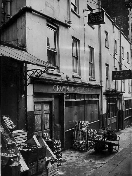 The Crown Restaurant (now a pub) in St Nicholas Market, Bristol in the 1950s