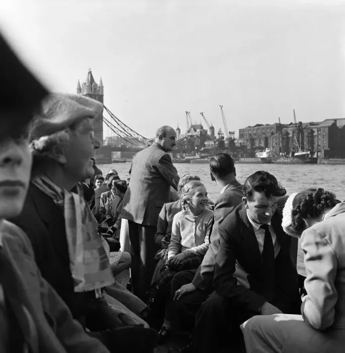 Framed Print : A cruise down the River Thames, London. 25th April 1955 Framed Print : A cruise down the River Thames, London. 25th April 1955