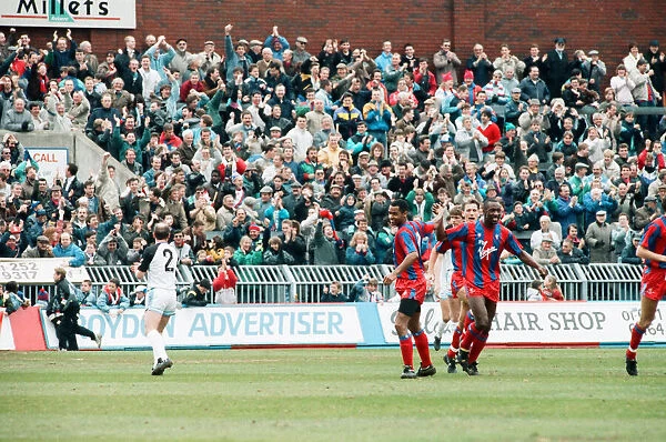 Crystal Palace v Aston Villa league match at Selhurst Park March 1990