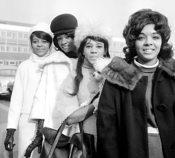 The Crystals February 1964 Singing group arrive in England for tour