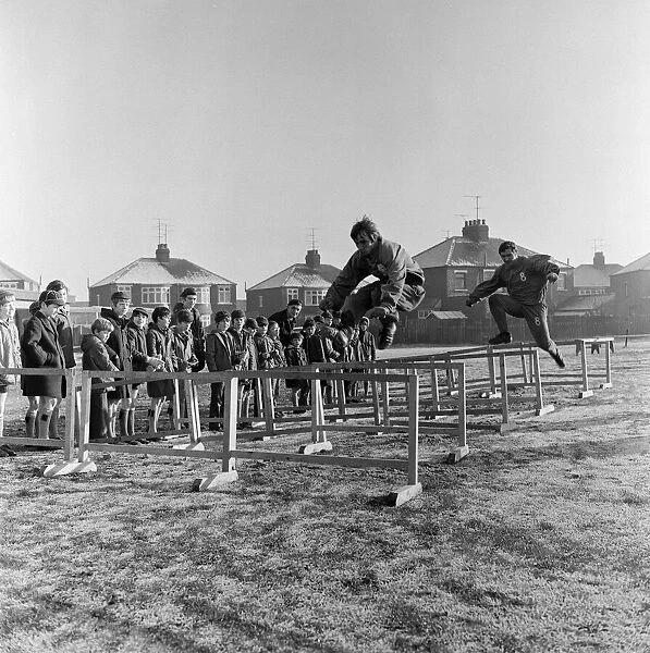 Cubs at watching Middlesbrough players in training. 1971