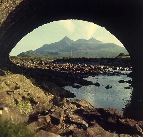 The Cullins, Isle of Skye under the old bridge over the Red Burn Scotland Circa 1990
