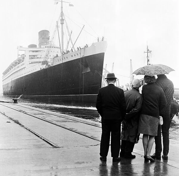 The Cunard White Star liner Queen Mary after her record run. 20th August 1966