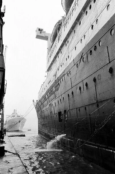 The Cunard White Star liner Queen Mary sails for the last time. 31st October 1967