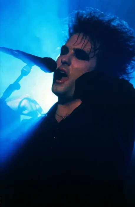 Framed Print : The Cure - Singer Songwriter Robert Smith - April 1993 Onstage playing at Kilburn
