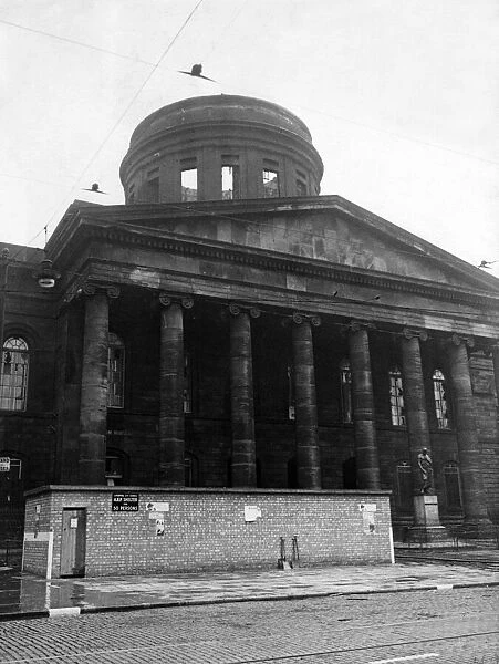 Custom House, Liverpool after is had been swept by a fire during a raid