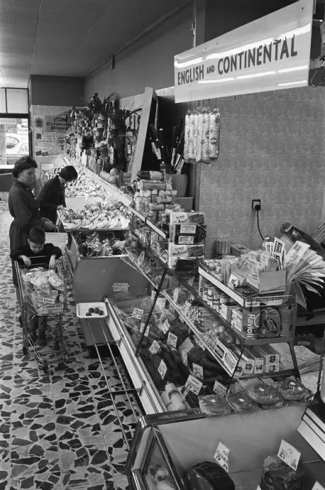 Framed Print : Customers at the English and Continental Cold Meats counter of the Nottingham Co-Op Framed Print : Customers at the English and Continental Cold Meats counter of the Nottingham Co-Op