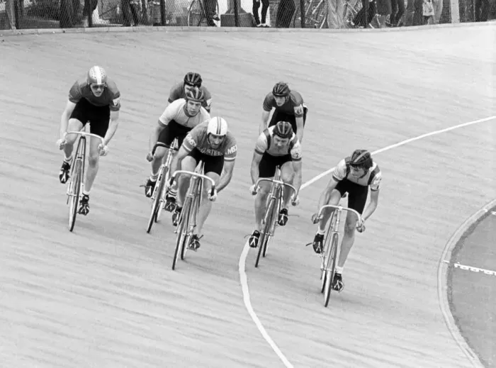 Framed Print : Cycle Racing at Clairville Stadium, Middlesbrough. 25th July 1981 Framed Print : Cycle Racing at Clairville Stadium, Middlesbrough. 25th July 1981