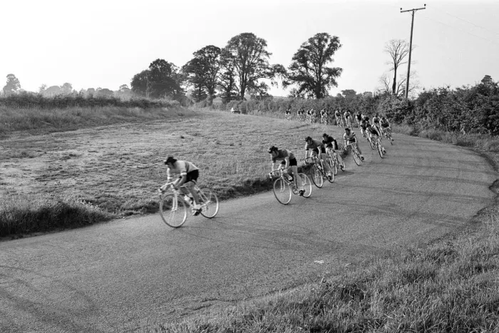 Framed Print : Cycling club in Reading, Berkshire. 11th August 1974 Framed Print : Cycling club in Reading, Berkshire. 11th August 1974