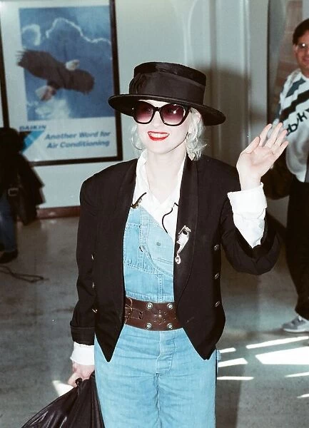 Cyndi Lauper american singer songwriter arrives at London Heathrow Airport (from Milan