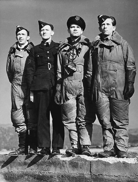 A Czech, a Pole and an Englishman, with their sergeant air gunner instructor