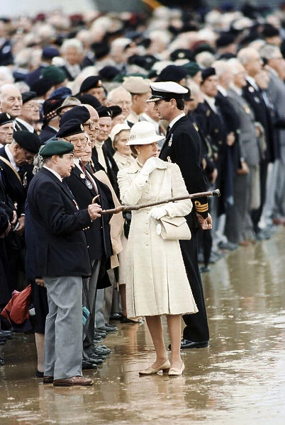 D Day 50th Anniversary, Omaha Beach, Normandy, France. 6th June 1994. Princess Anne