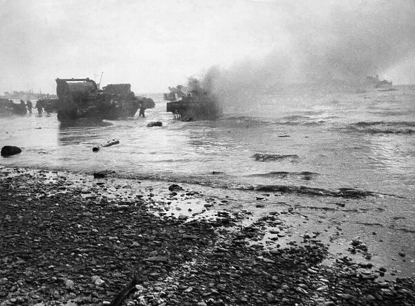 D-Day landings on the beaches of Normandy, Northern Frances as the Allied armies make an