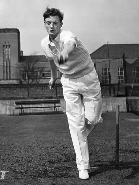 D. J. Smith, bowling. April 1953 P005583