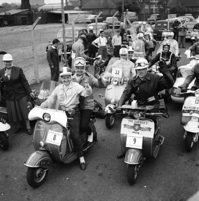 Framed Print : D. M. Scooter Realists: Southern competitors in the Daily Mirror Scooter Rally at Sywell Framed Print : D. M. Scooter Realists: Southern competitors in the Daily Mirror Scooter Rally at Sywell