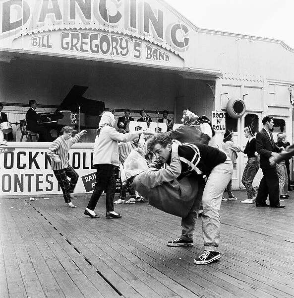 Daily Mirror Blackpool Week. Couple dancing to Bill Gregorys band. August 1958