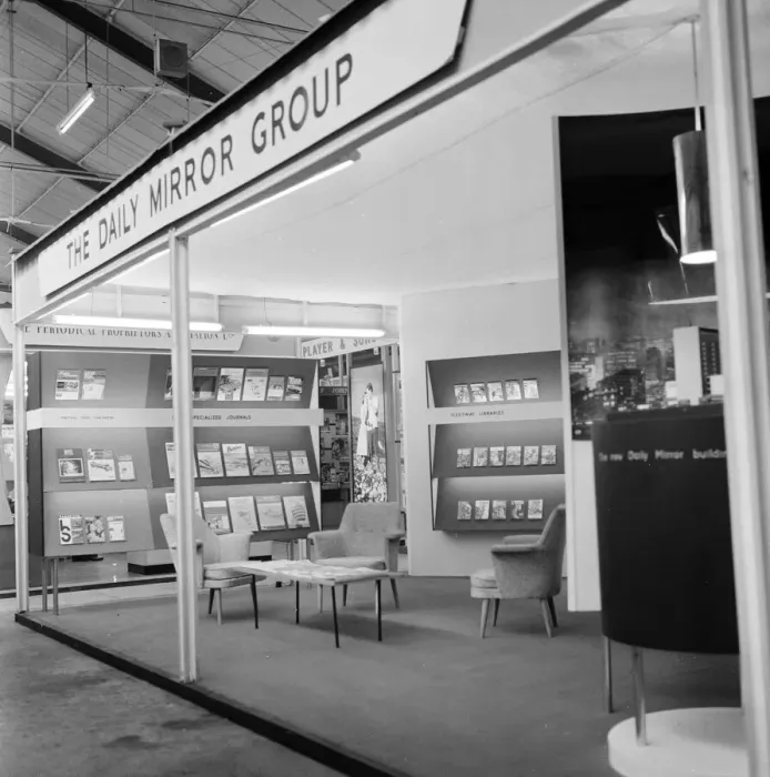 Framed Print : The Daily Mirror Group Stand at The Newsagents Fair, exhibition hall complex Framed Print : The Daily Mirror Group Stand at The Newsagents Fair, exhibition hall complex